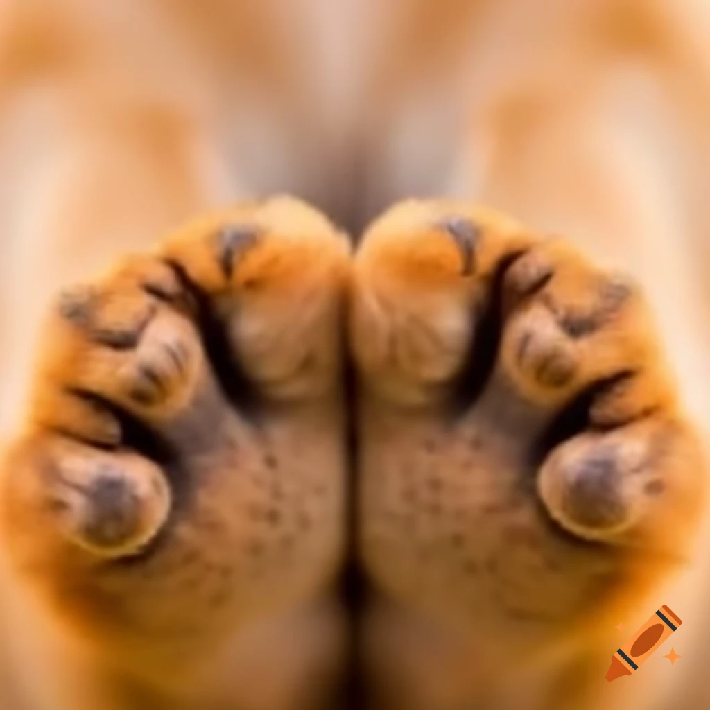 Close-up of brown spotted dog feet from Chase in Paw Patrol