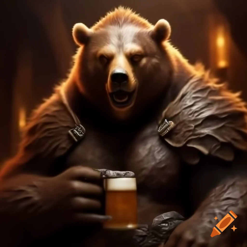 Dungeons and Dragons monster sheet for mythical beer bear