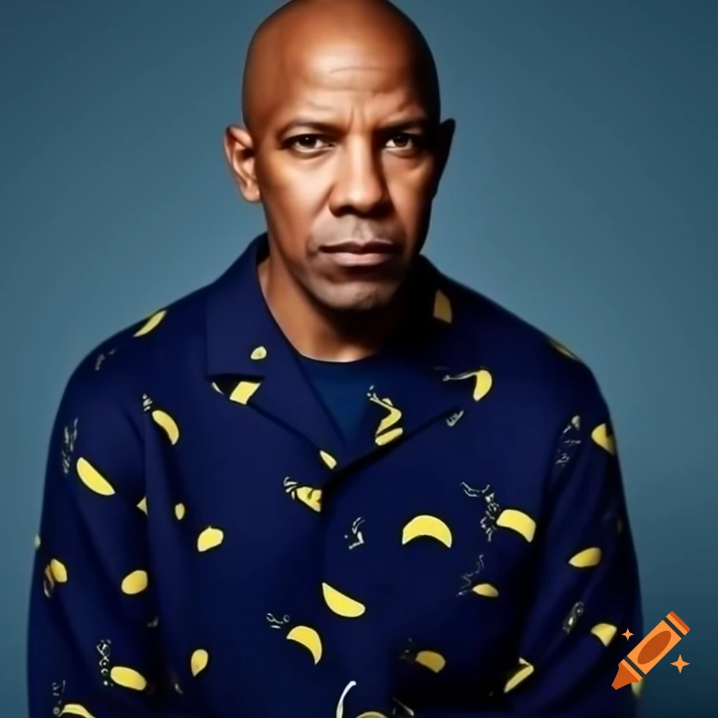 Bald Man In Dark Blue Pajamas With Yellow Moon Designs On Craiyon