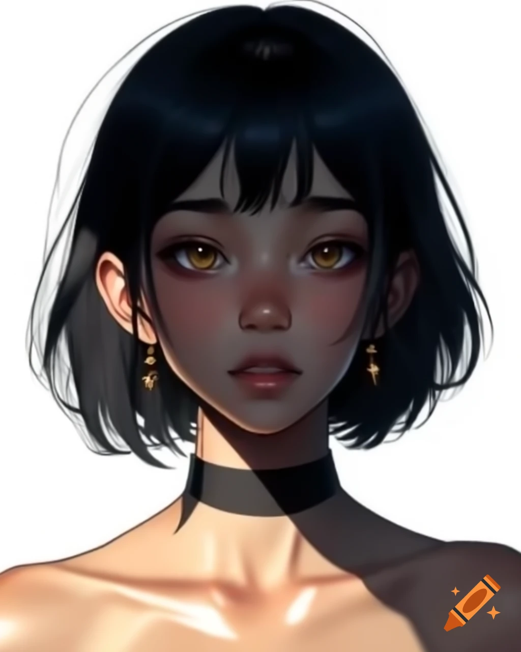 Cute Anime Girl With Short Black Hair And Glasses On Craiyon