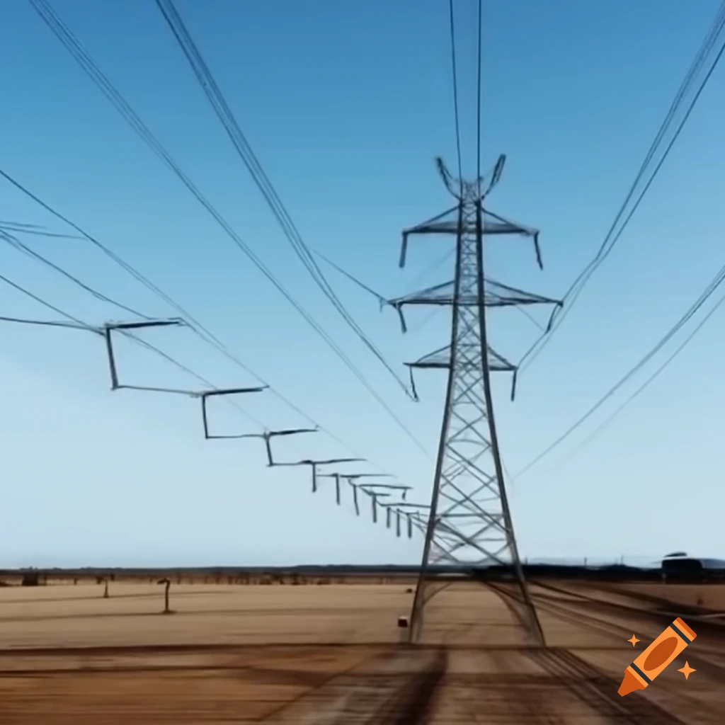 Overhead transmission line with clear sky