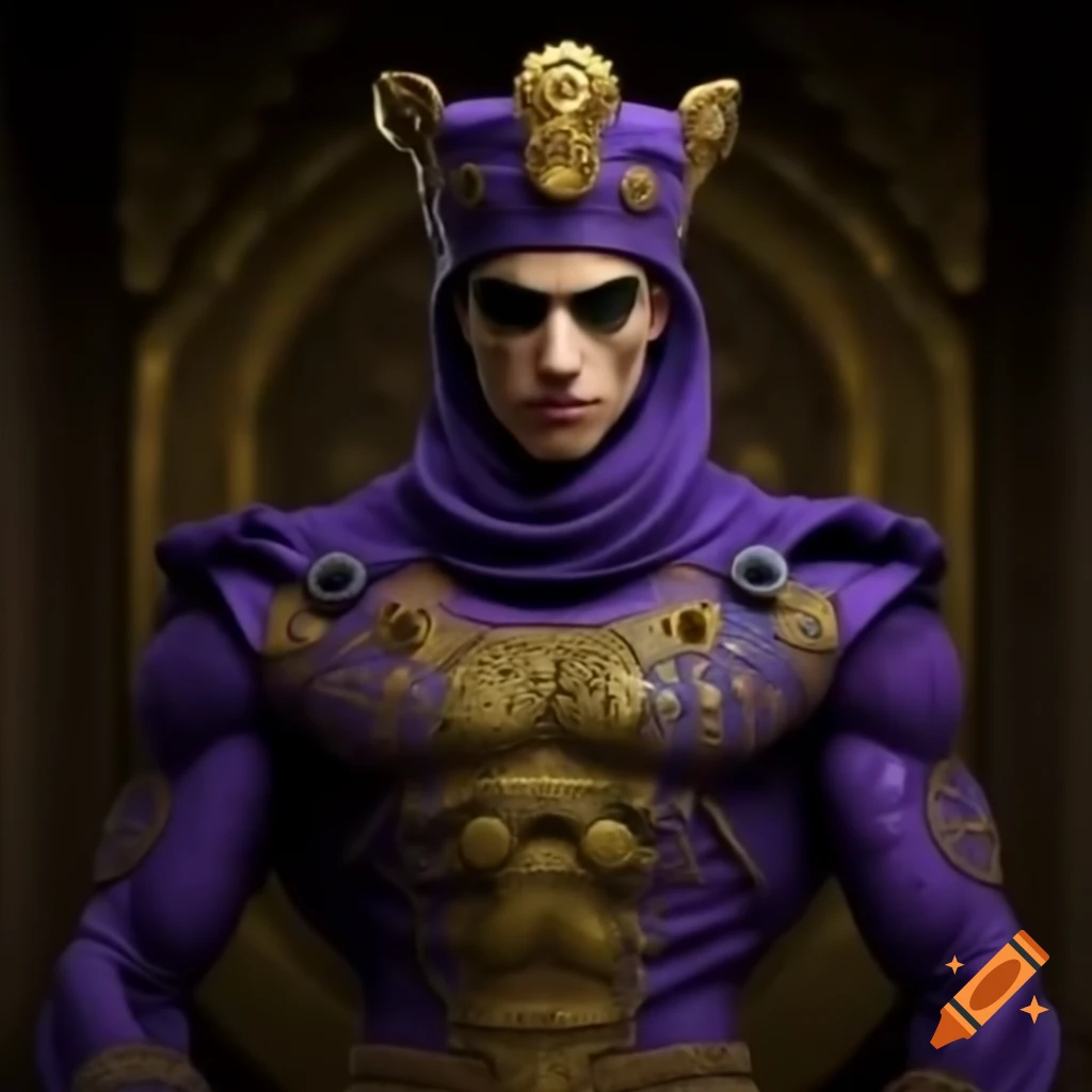 Moroccan king with stand resembling a hacker in highly detailed style