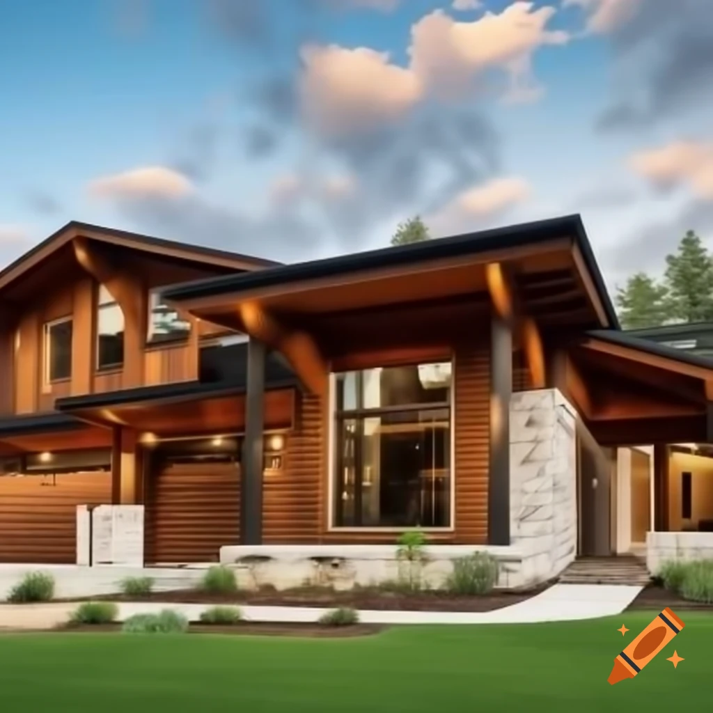 Modern ranch house with cedar siding