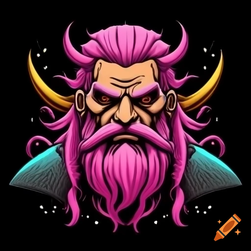 Cyberdwarf with long pink hair