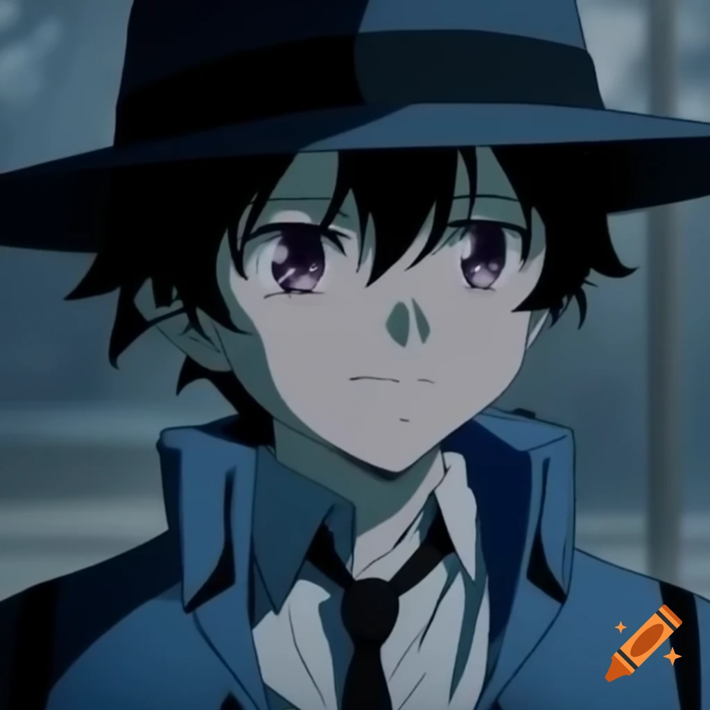 Anime character, a boy with blue features as a dragon mafia boss