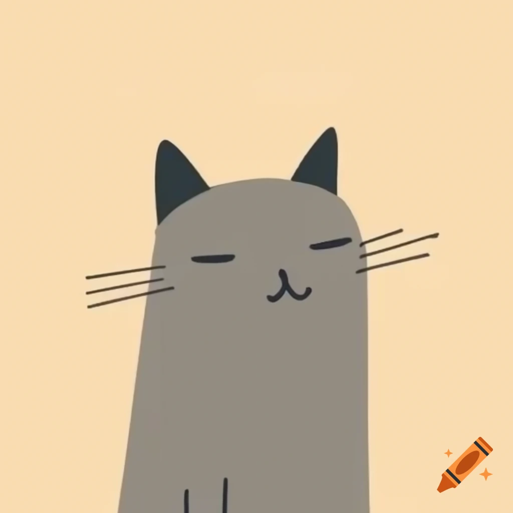 Faceless cat character on beige background