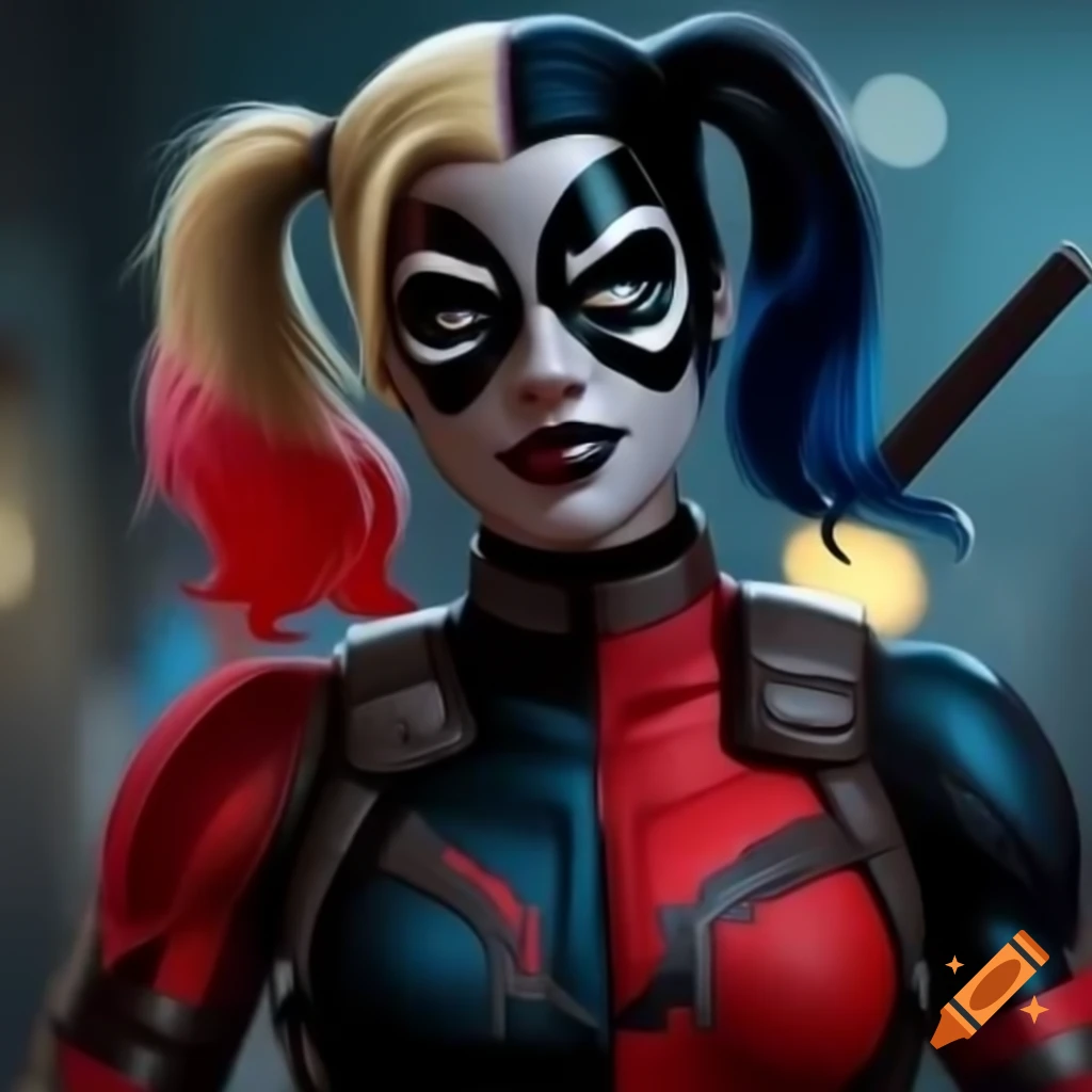 Harley Quinn and Deadpool character illustration