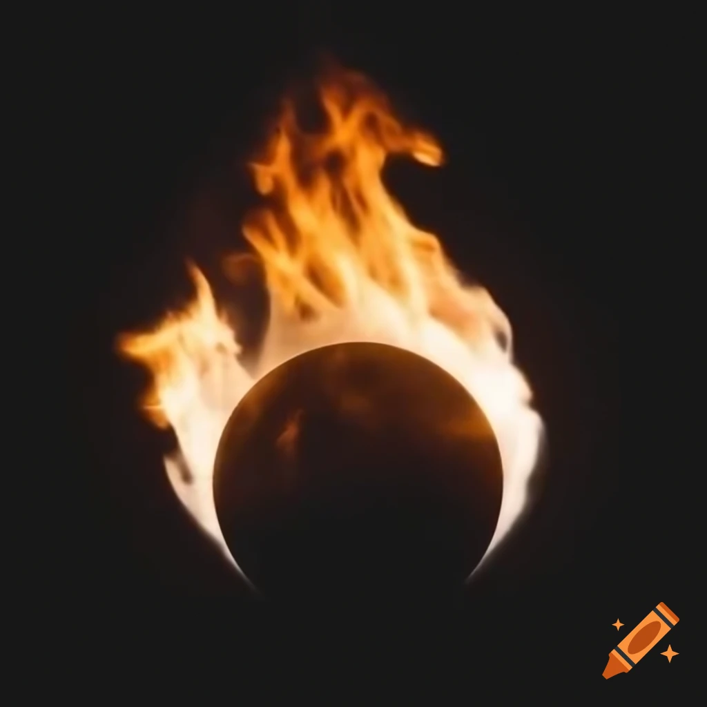 Artistic representation of flames with a lunar theme