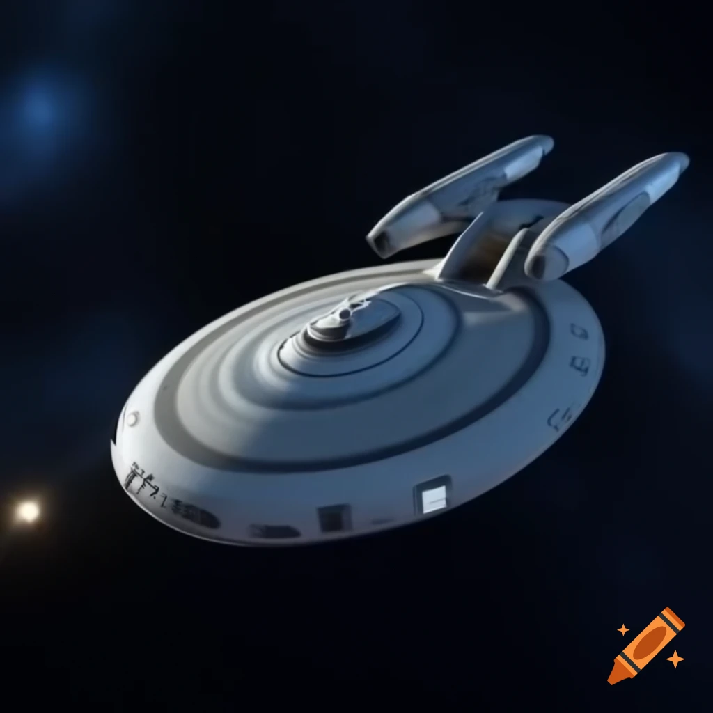 Futuristic starship design in space