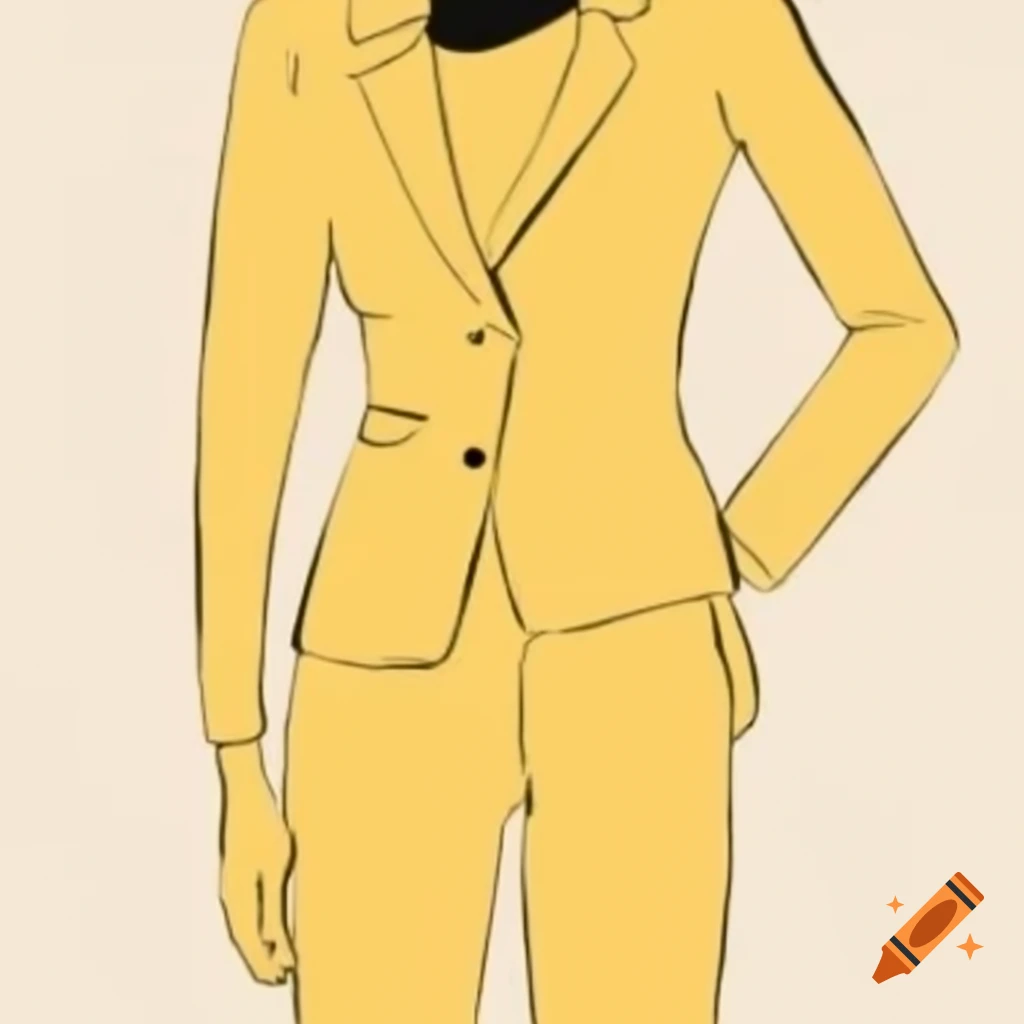 Cartoon-style dark yellow shirt with collar and black trim