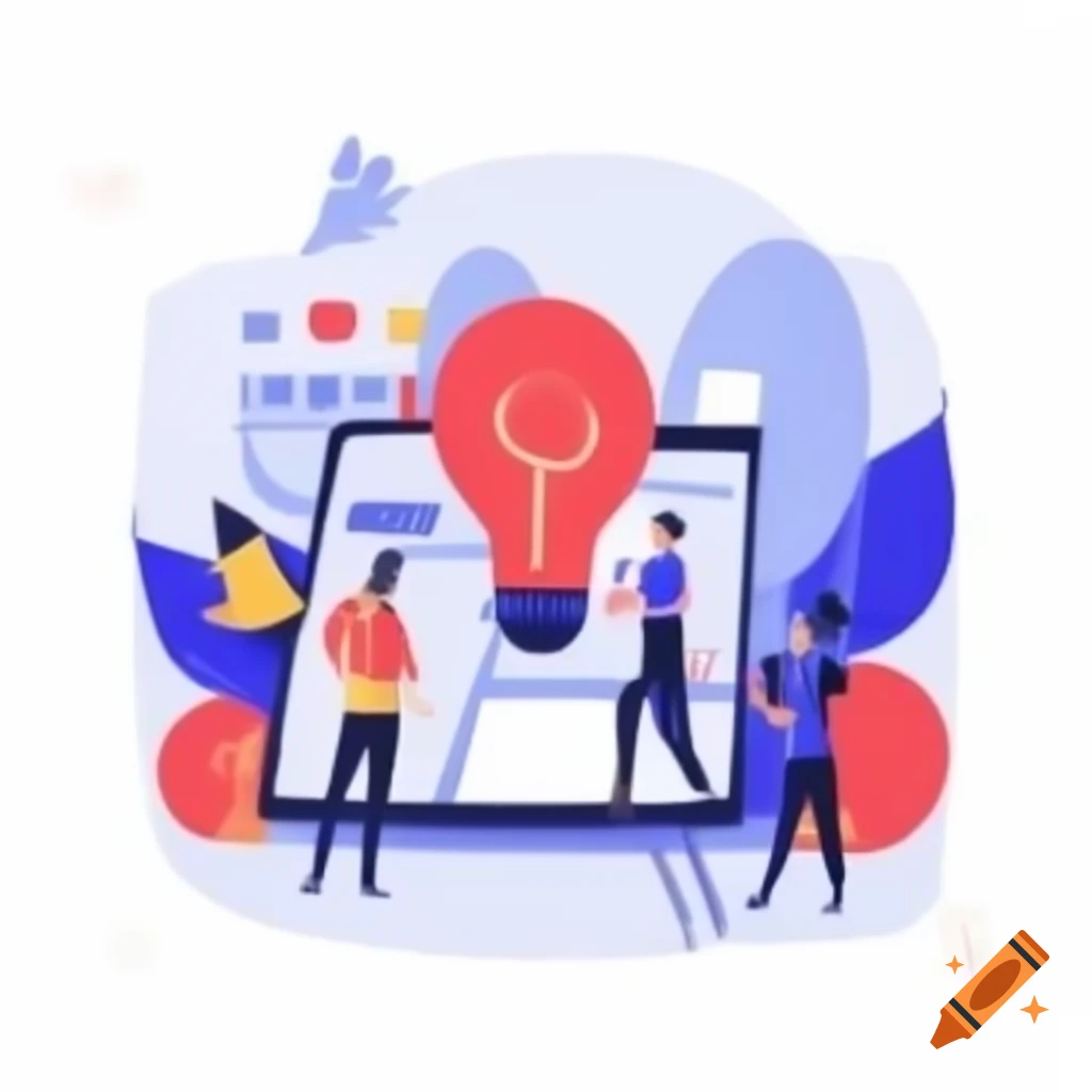Vector illustrating color strategies to enhance sales for startup