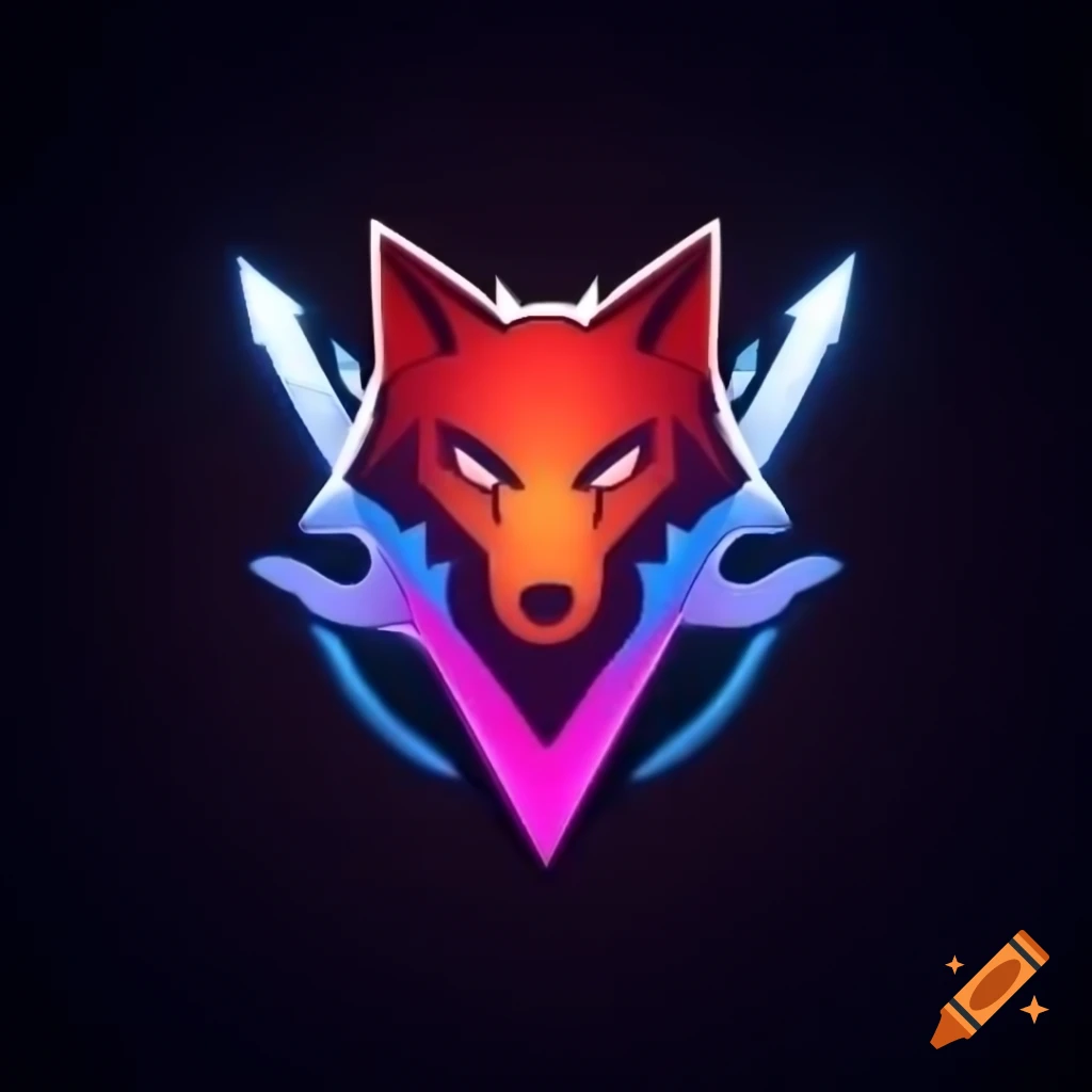 Wolf themed gamer logo featuring a sword design