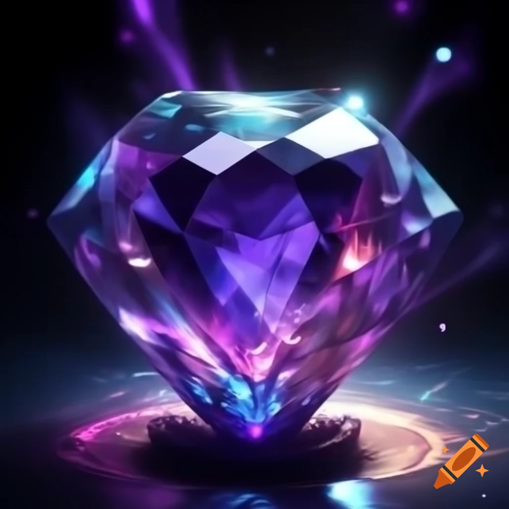 Vibrant gem radiating shimmering energy and ethereal glow