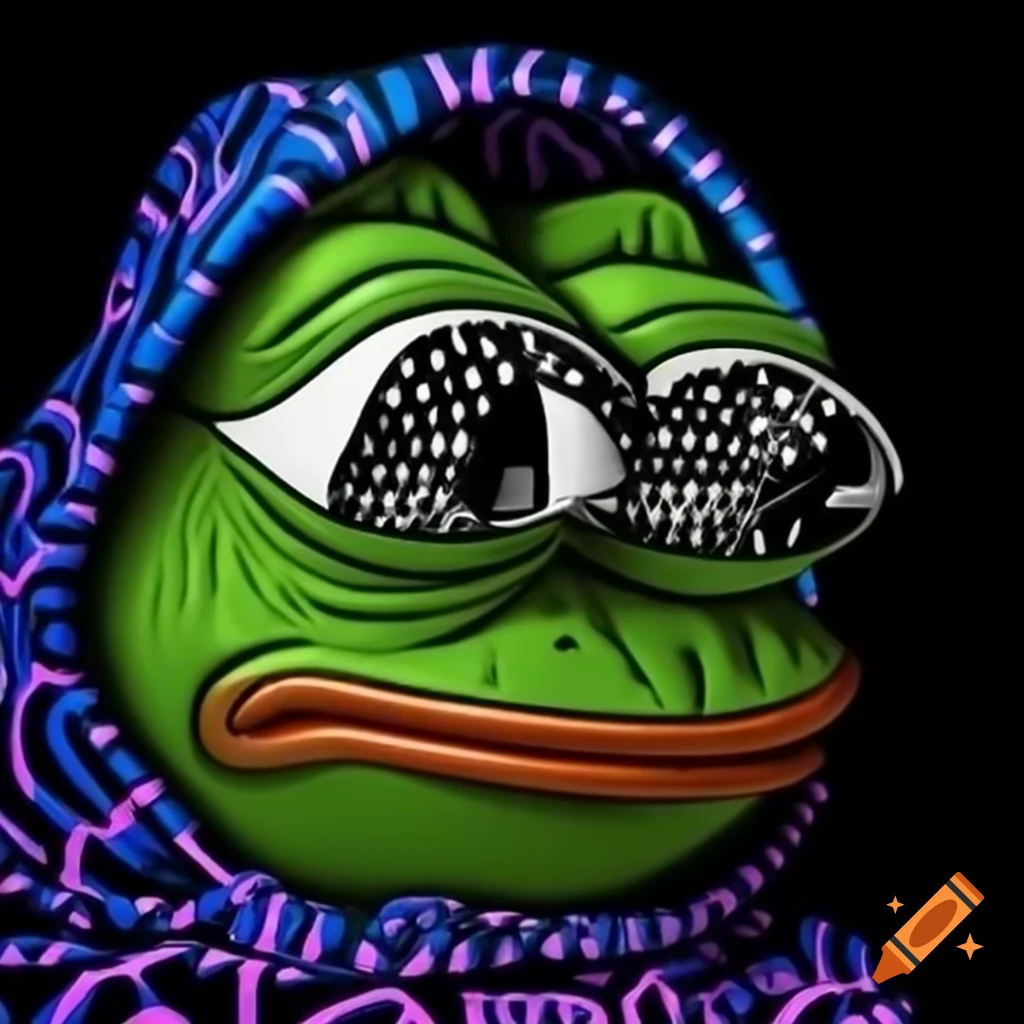 Optical illusion with Pepe the Frog in a cat costume