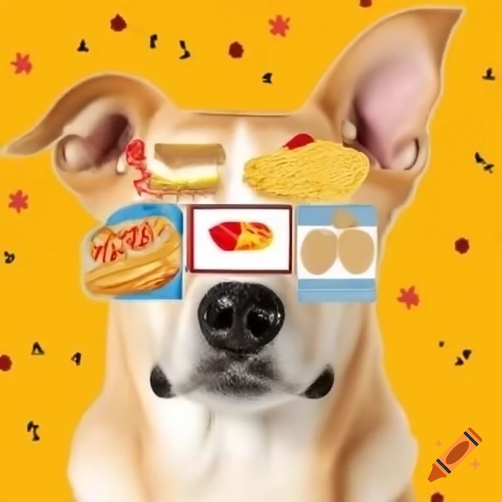 Dog food labels featuring Donald Trump's face