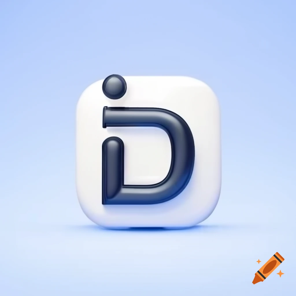 Modern minimal icon representing the letter 'D' with polished design