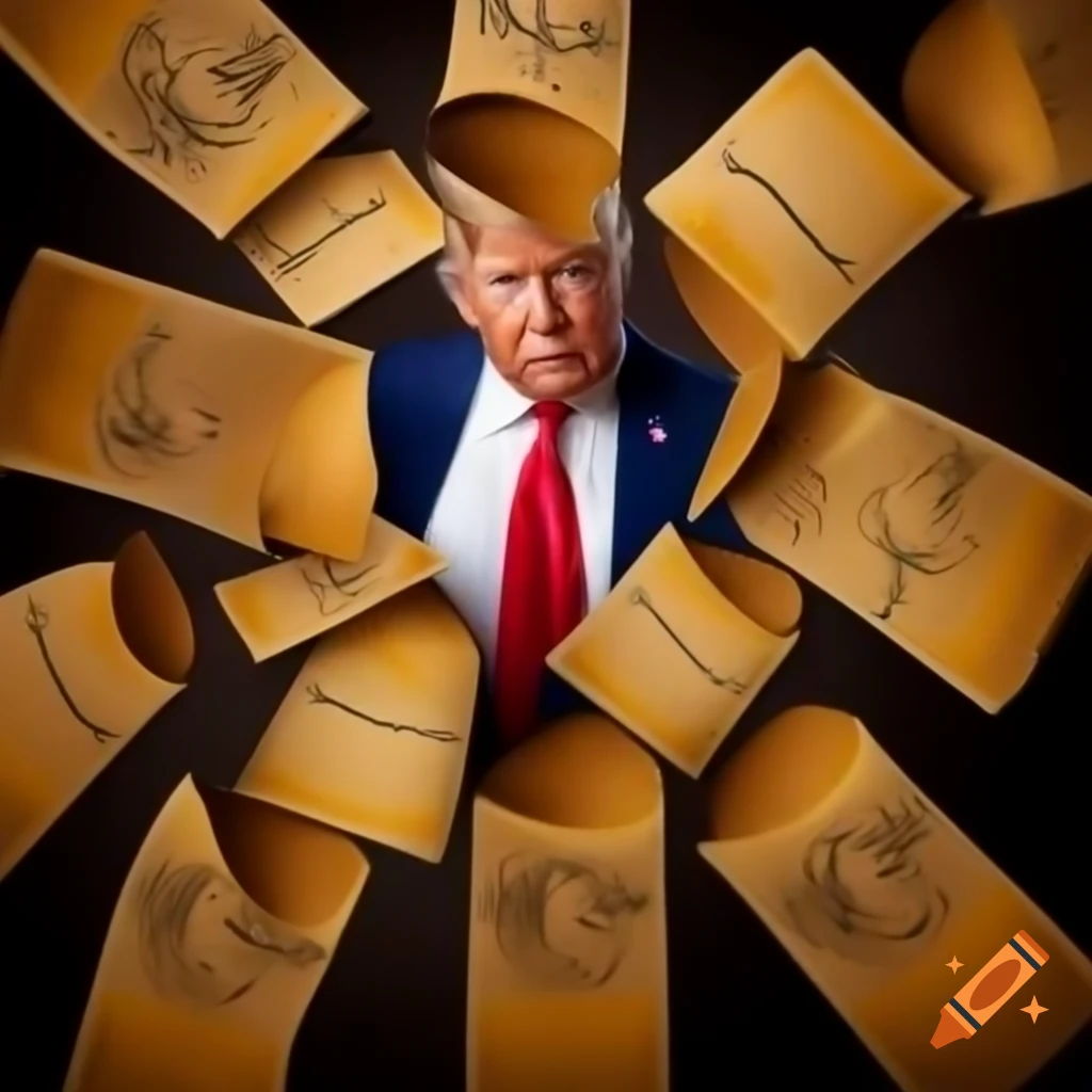 Dog food labels featuring Donald Trump's image