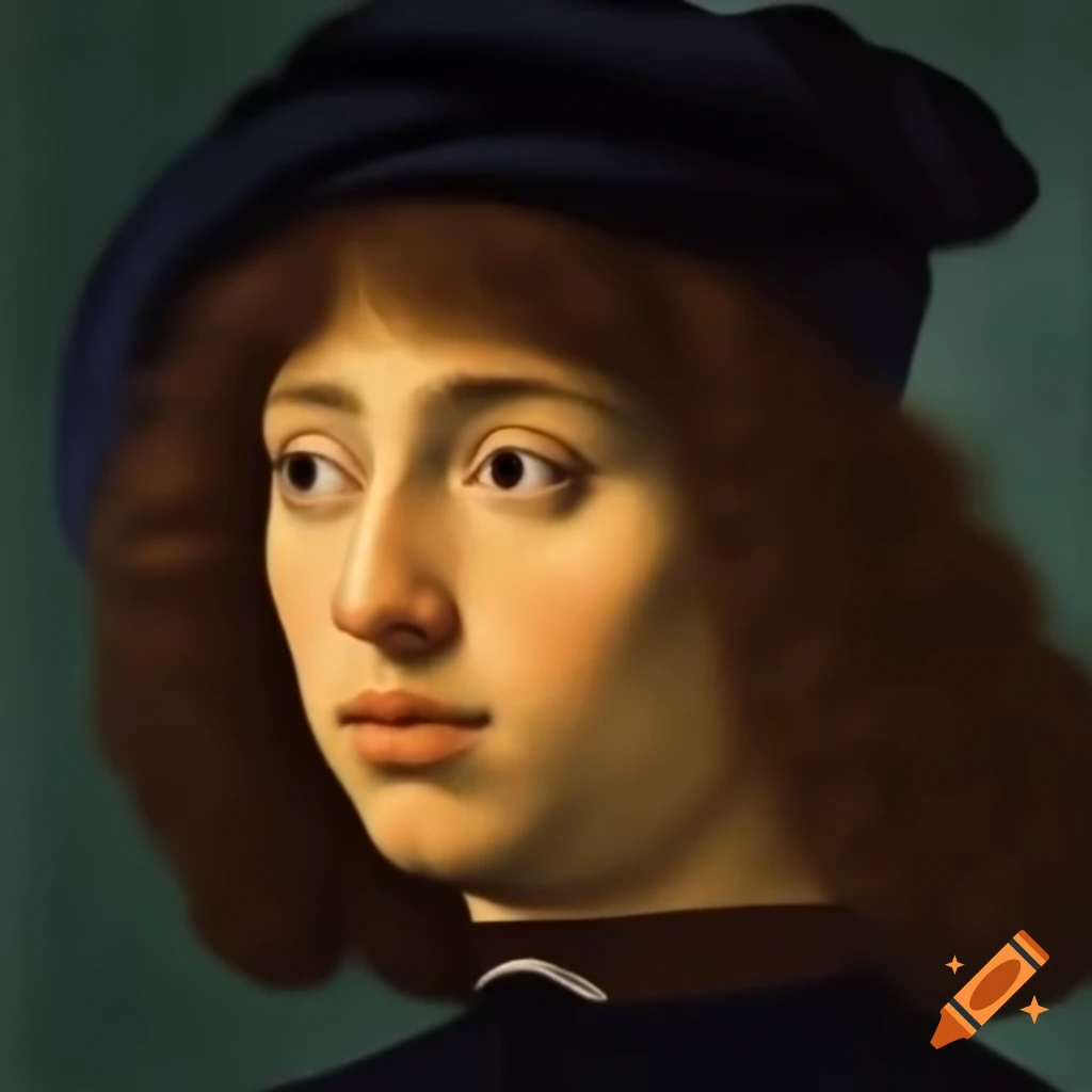 Renaissance portrait of youthful Arab gentleman with dark curls