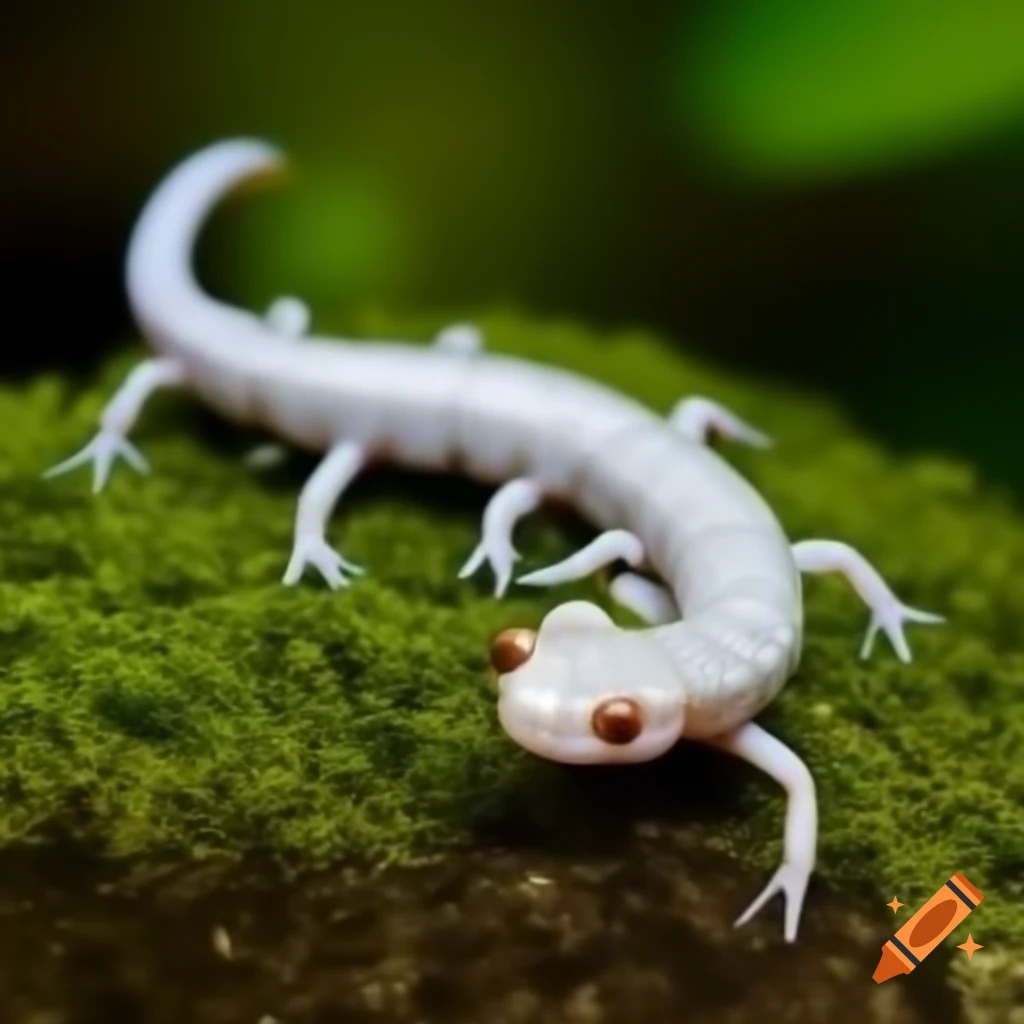 Black and white centipede salamander close-up