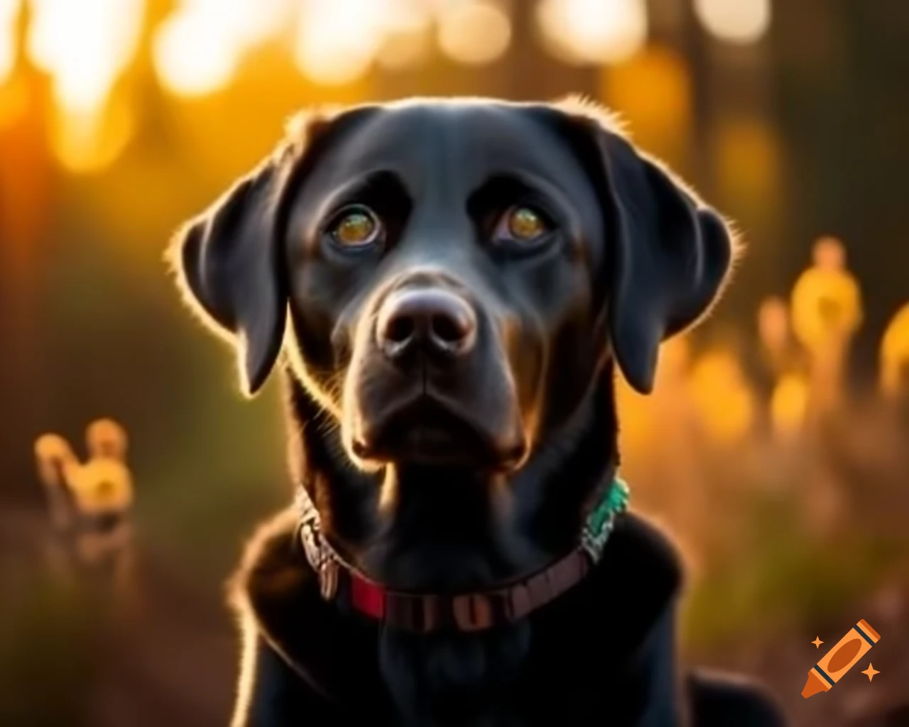 Realistic nature photography of a black Labrador Retriever