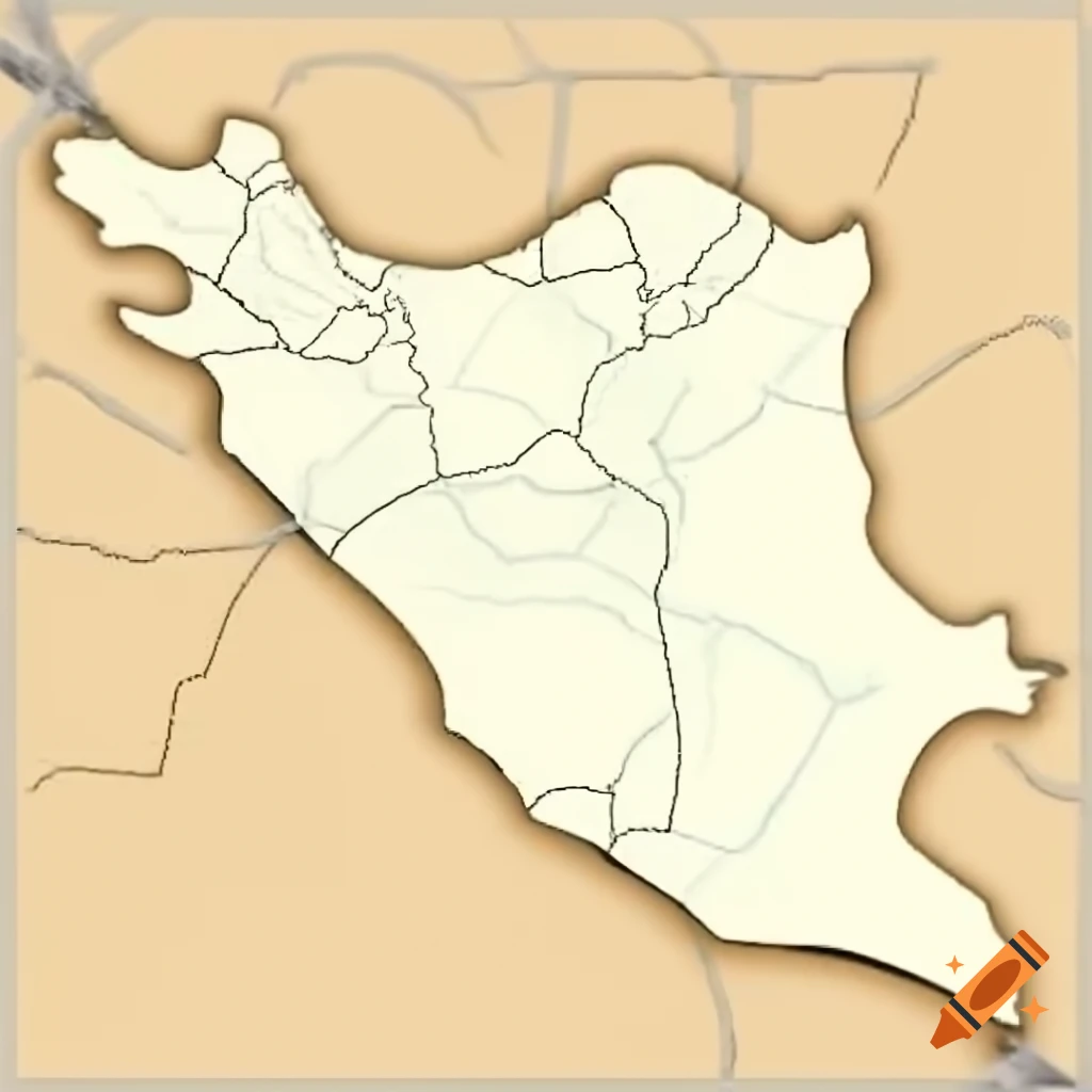 Map of Kurdistan divided into eastern, western, northern, and southern regions showing cities with populations over one million