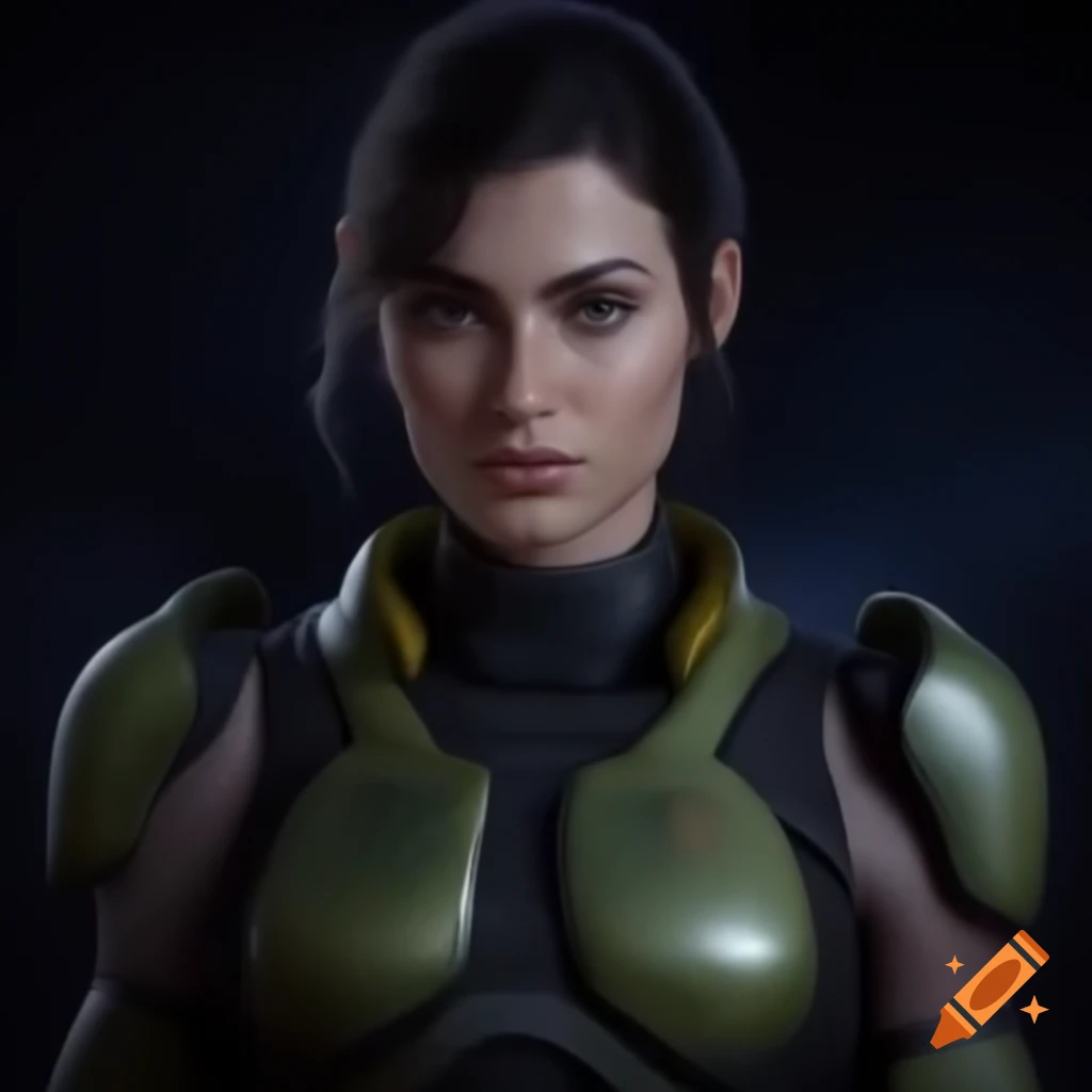 Science fiction female commando character