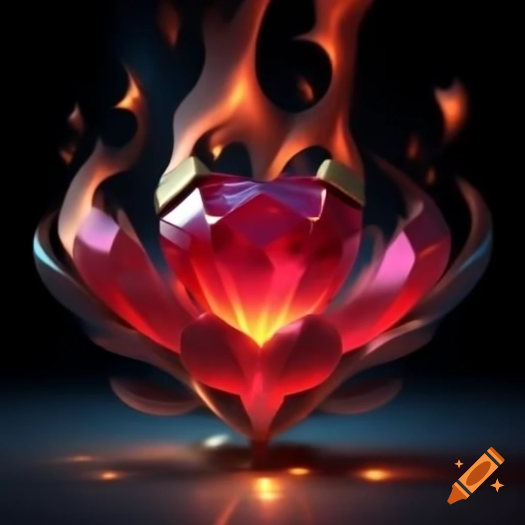 Crimson ruby with sparkling facets catching light