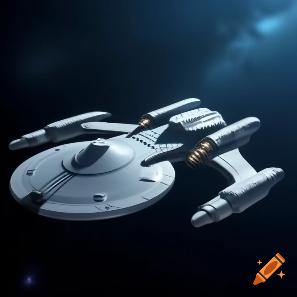 Futuristic starship in space