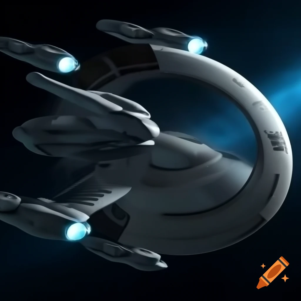 Futuristic starship design in space