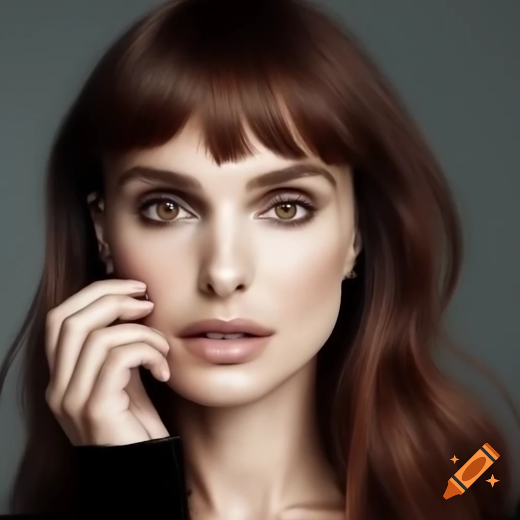 Hyper-realistic photo of a beautiful young European actress resembling Natalie Portman and Ashley Judd