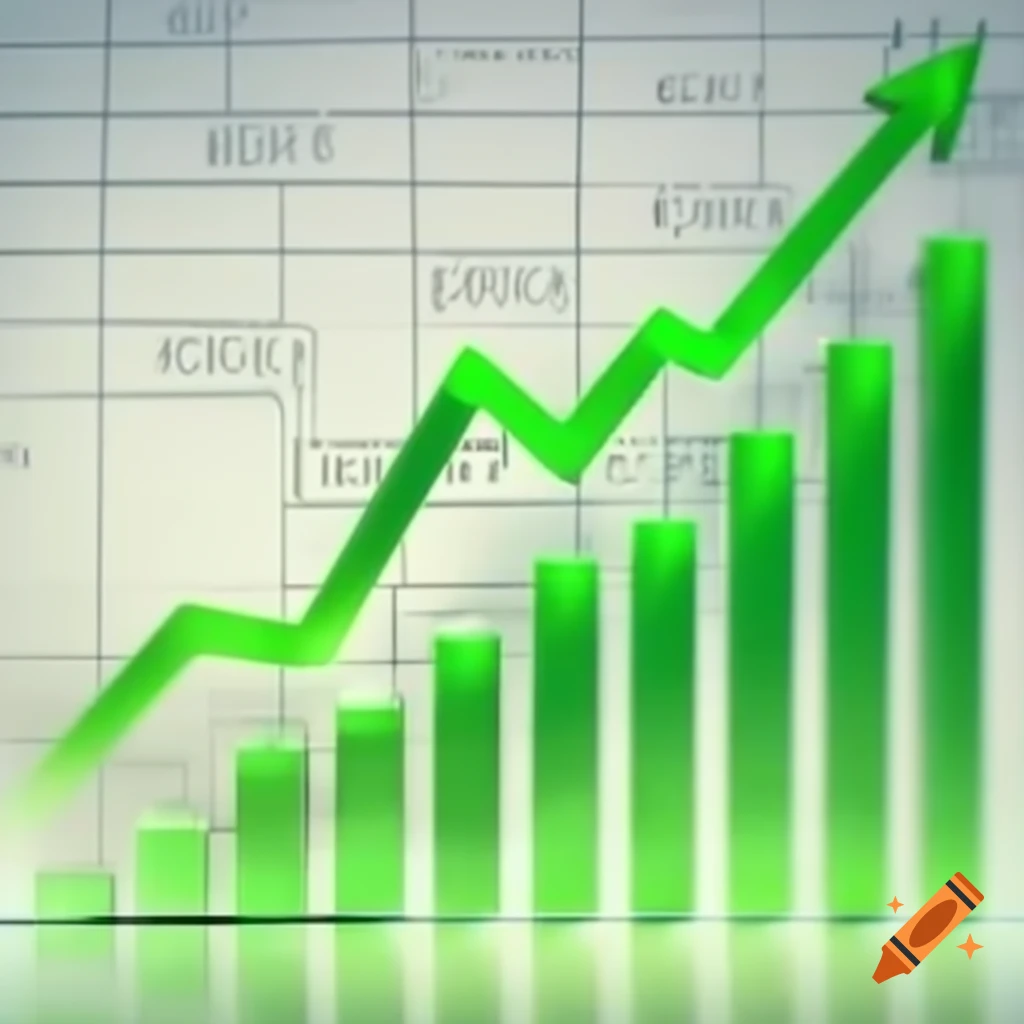 Crypto charts showing soaring upward trend with vibrant green numbers and percent sign