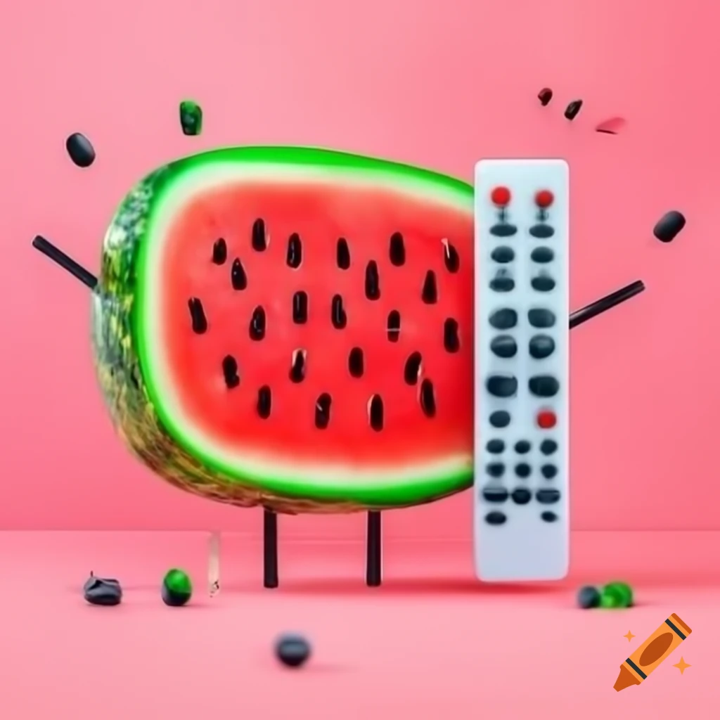 TV remote crafted from watermelon