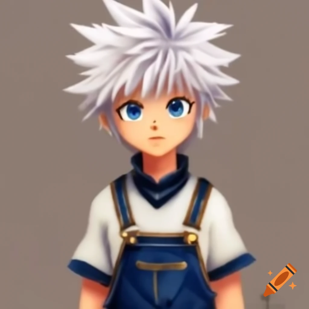 Classic painting of Killua from Hunter x Hunter and Ventus from Kingdom Hearts in adventure clothing