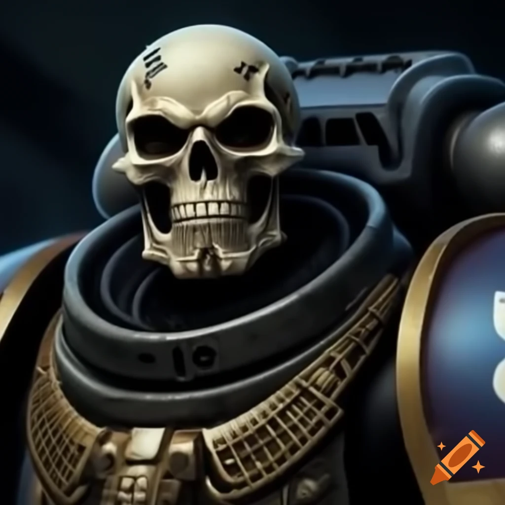 Skeleton in space marine armor