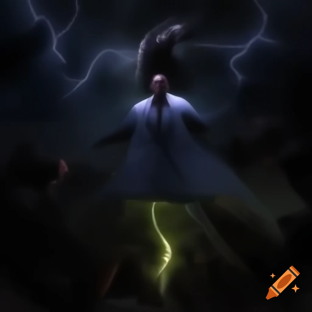 Two red-clad wizards casting lightning spells in battle
