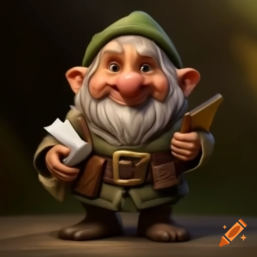 Cute Irish dwarf holding a folder of documents