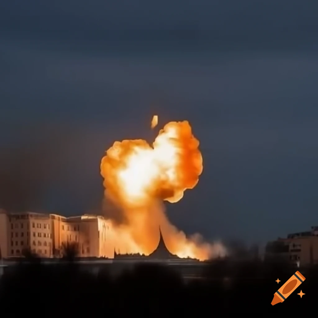 Flying saucer shooting fire over Moscow skyline