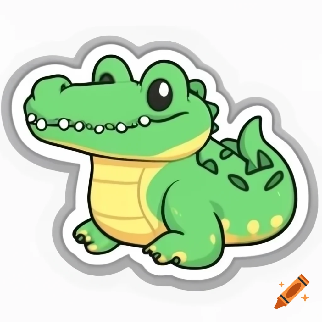 Cute crocodile sticker design