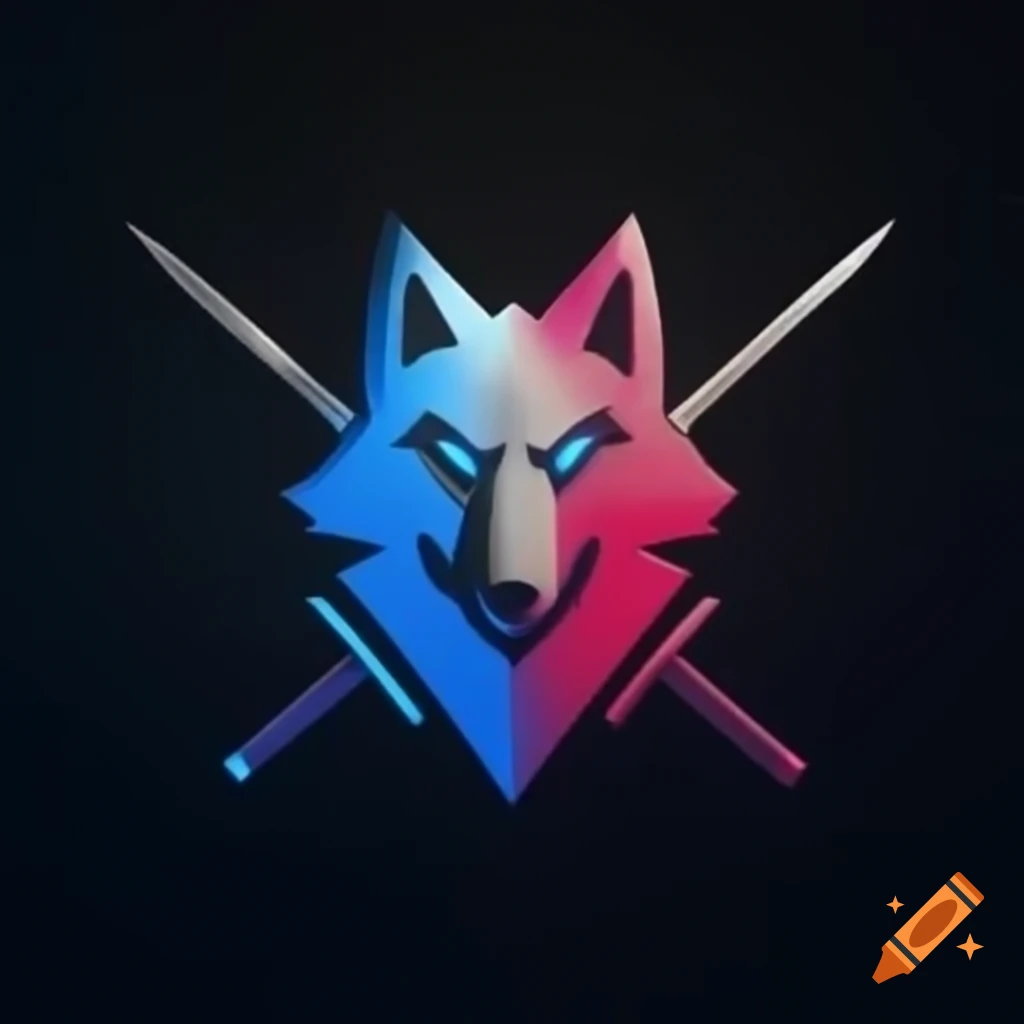 Wolf themed gamer logo featuring a sword design
