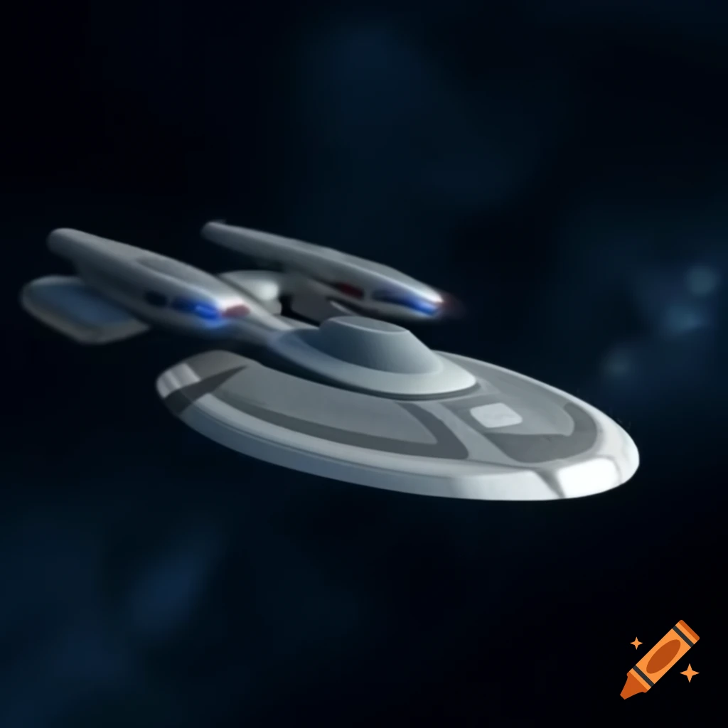Futuristic starship in space