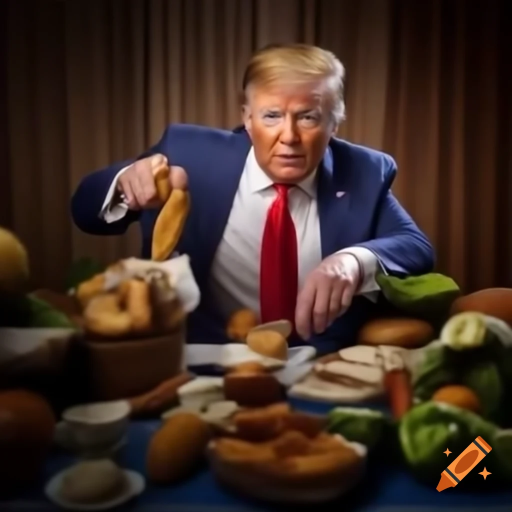 Dog food labels featuring Donald Trump's image