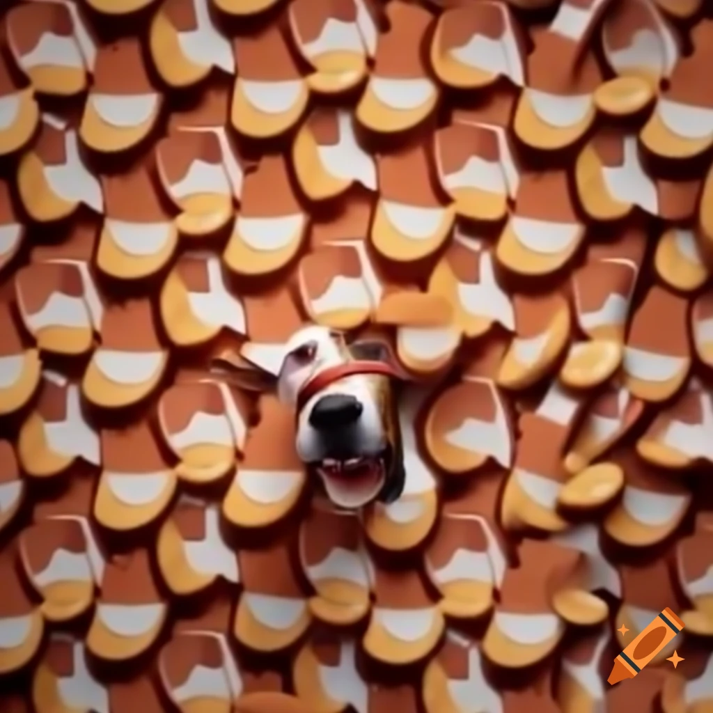 Dog food labels with political satire featuring Donald Trump's face