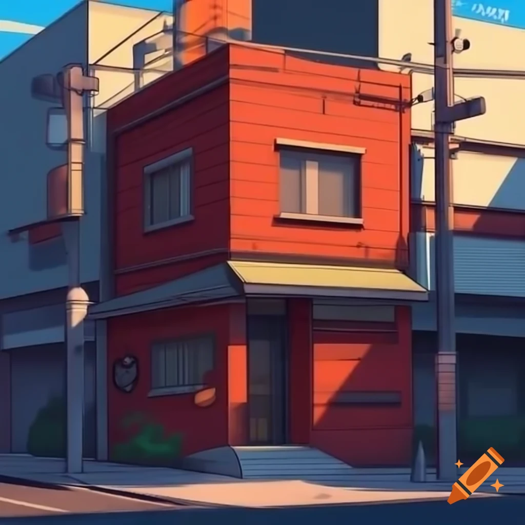 Low angle view of windowless Japanese brick building exterior