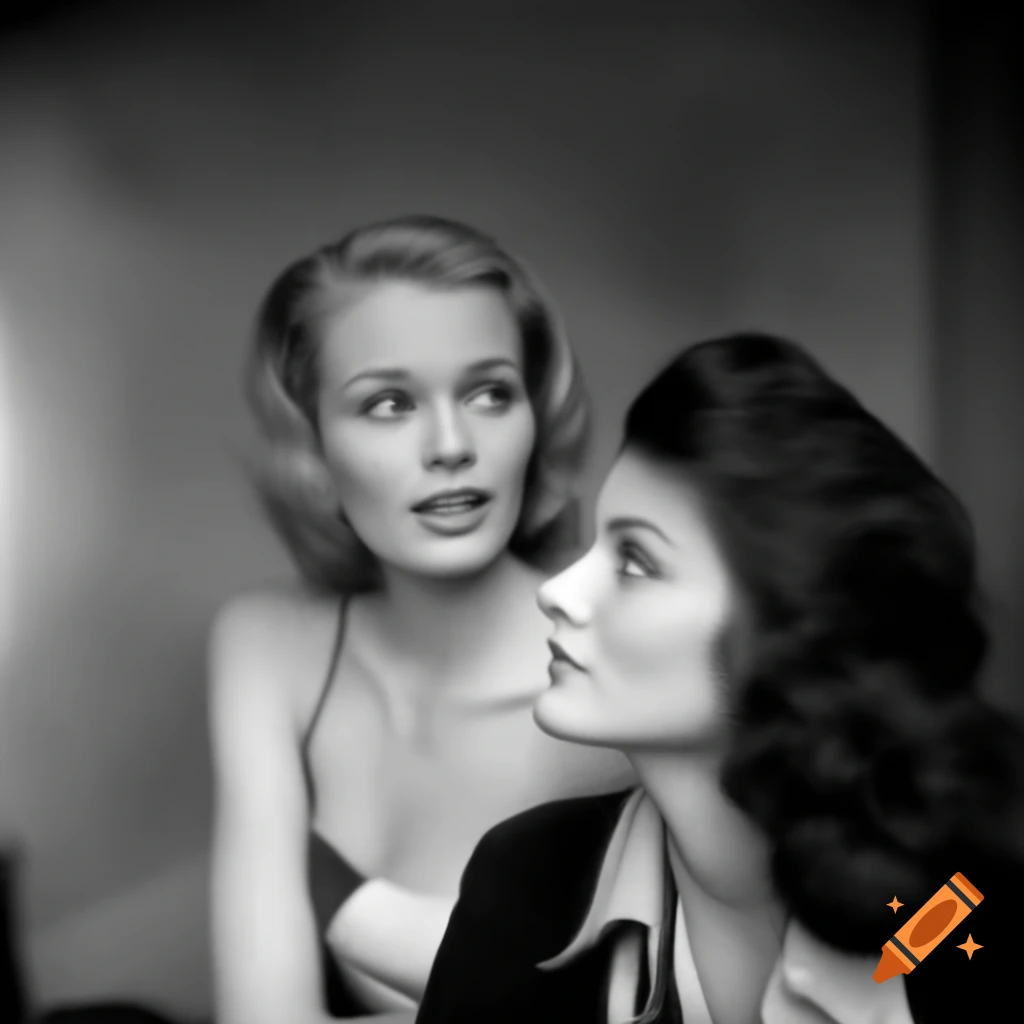 Hyper-realistic portrait of a beautiful young European actress resembling classic icons
