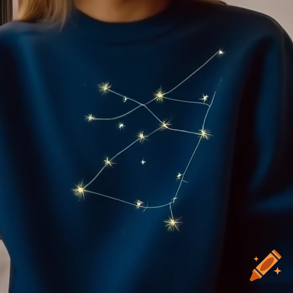 Constellation of stars design on a sweatshirt