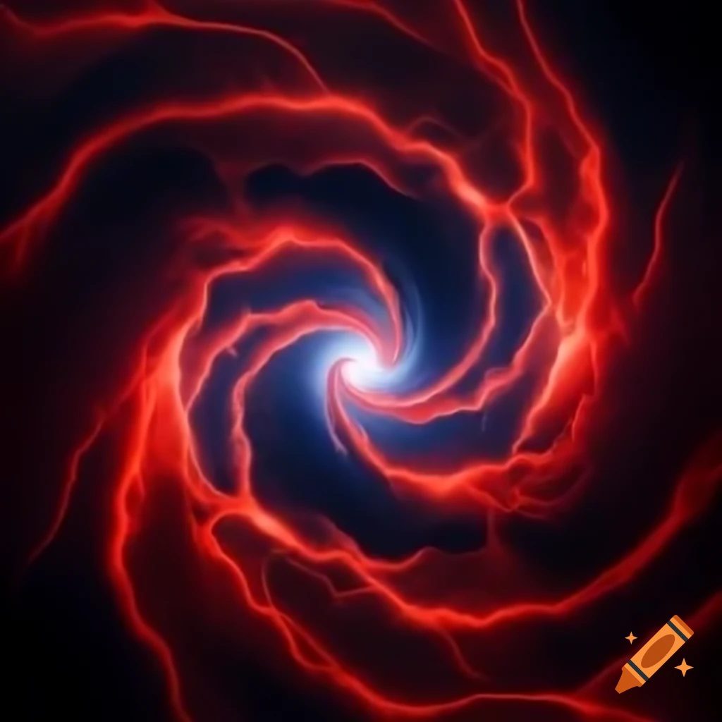Two red-clad wizards in battle using lightning vortexes