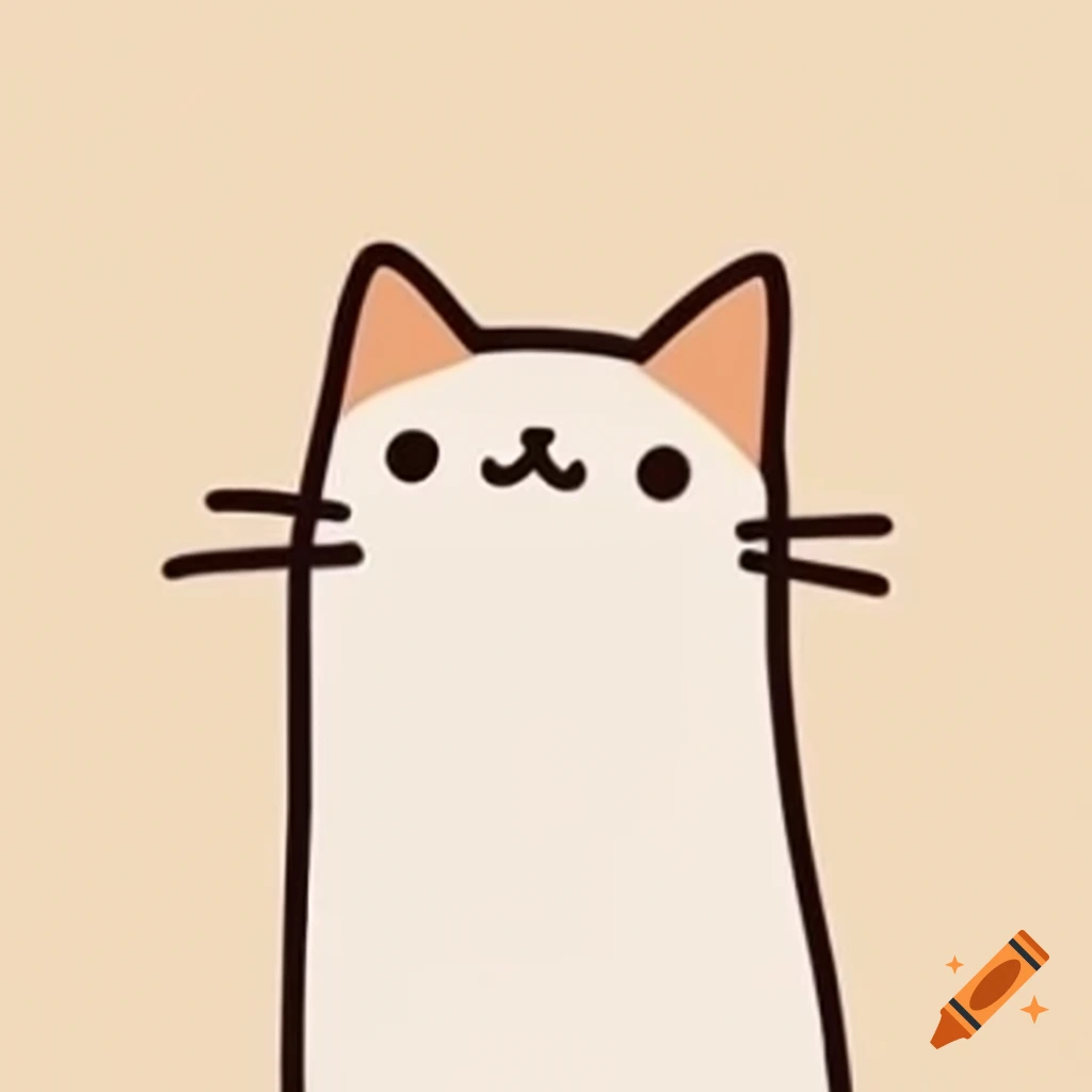 Faceless cat character on beige background