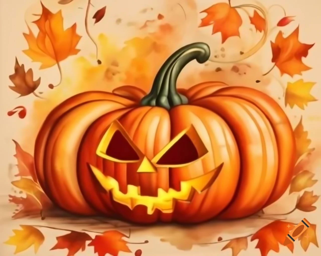 Thanksgiving Pumpkin Ornament In Autumn Shades Watercolor Storybook thanksgiving-pumpkin-ornament-in-autumn-shades-watercolor-storybook