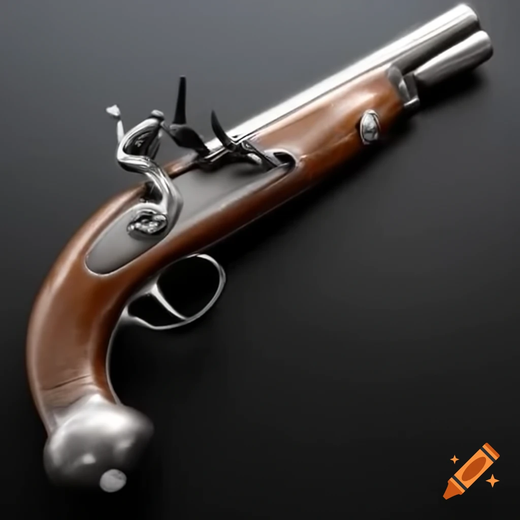 Flintlock pistol, vintage firearm
