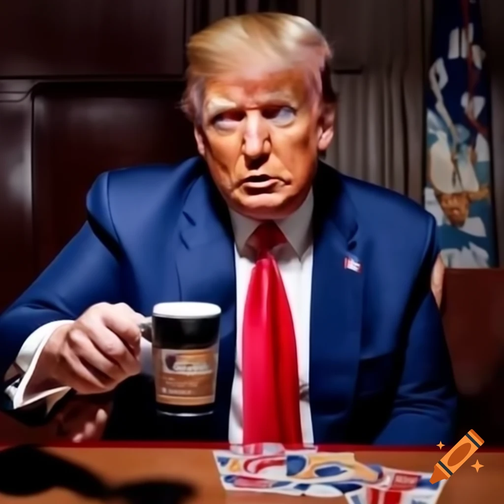Dog food labels featuring Donald Trump's image
